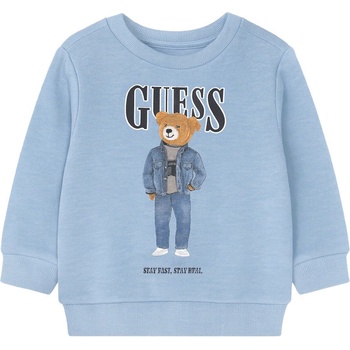 Guess Суитшърт с дълъг ръкав Guess - Мече с дънки, син, 6-9 м (20261-N6RQ03-KAD74-G76S-6-9M)