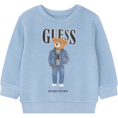 Guess Суитшърт с дълъг ръкав Guess - Мече с дънки, син, 6-9 м (20261-N6RQ03-KAD74-G76S-6-9M)