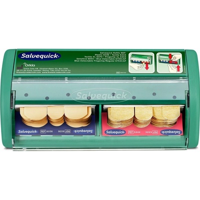 SALVEQUICK zásobník na náplasti 40x textilní a 45x voděodolné náplasti