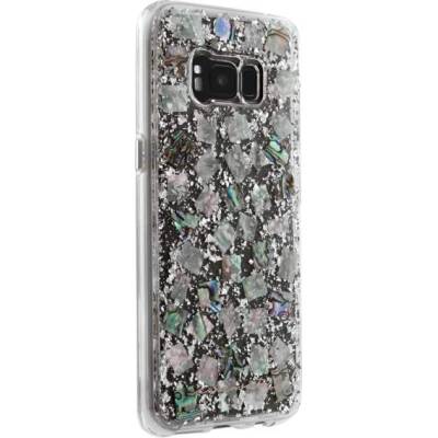 Case-Mate Karat Case - дизайнерски кейс с истински перлени и сребърни нишки за Samsung Galaxy S8 Plus (сребрист)