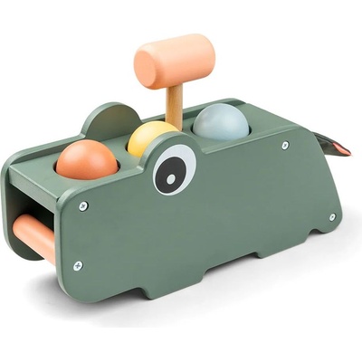 Done by deer Дървена играчка чук за монтиране на дървени блокчета Croco дървена (4834023)