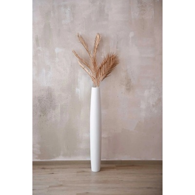 Vysoká váza ISONDRA, sklolaminát, výška 100 cm, bílá