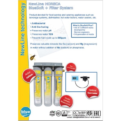 Bluefilters HoReCa 4, 2 l/min GAC-F-F Bluefilters - система за пречистване и омекотяване на вода с разходомер