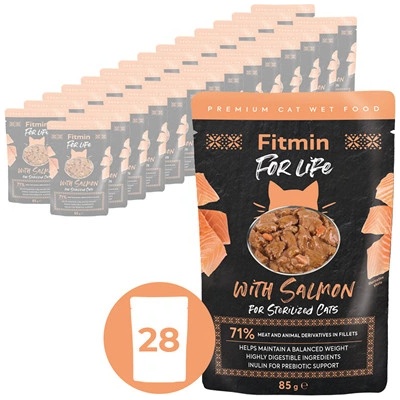 Fitmin For Life lososová pre sterilné mačky 28 x 85 g