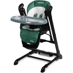 Caretero Столче За Хранене + Люлка шезлонг Indigo Black Green Caretero