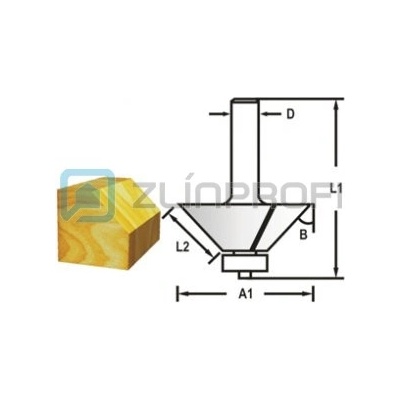 Makita D-48692 - Fréza do dřeva fazetová/hranová s ložiskem pr. 34,9x16x59 mm, stopka 8 mm
