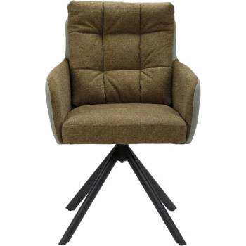 Carmen Трапезен стол Carmen SEFTON, до 120kg, дамаска, прахово боядисана метална база, въртене на 360°, покет пружини, кафяв (bt-3532080)