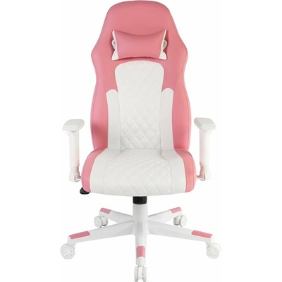 RFG Геймърски стол RFG Amaze, до 130kg, люлеещ механизъм, регулиране наклона на облегалката, розово-бял