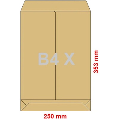 KRPA Obálky B4 X 250x353 mm dno tašky hnědé