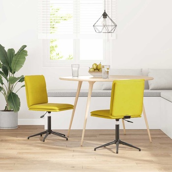 vidaXL Трапезни столове, 2 бр, жълти, кадифе (3315374)
