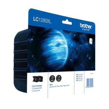 Brother LC1280XLBKBP2 глава и патрон за мастиленоструен принтер 2 броя Оригинал Черен (LC1280XLBKBP2) (LC1280XLBKBP2)