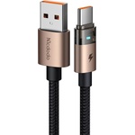 Mcdodo Кабел за данни - Mcdodo (CA-6891) - със светлина при зареждане, USB-C → USB-A, прозрачен кабел, 6A, 1.2m - Desert Gold