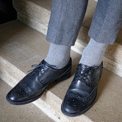 Balkanova Vlněné ponožky 100% vlna jednobarevný hladký úplet II šedé šedá