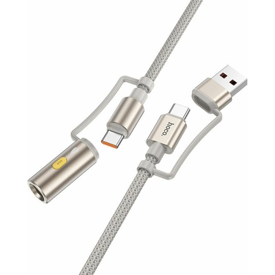 Hoco U138 All-In-One USB A / USB C na USB C / zapaľovač Hoco 3A 60W 1,2m šedý