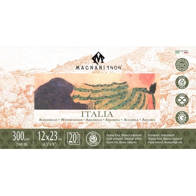 Akvarelový blok Magnani Italia 12x23 cm 300 g 100% bavlna