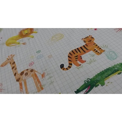 Detská dekoračná látka ZOO kreslená šírka 140 cm