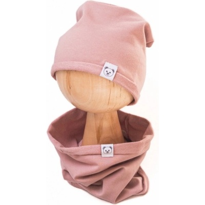 Little Bear Baby Nellys čepice s nákrčníkem pudrová