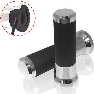 KOSO gripy vyhřívané s ovladačem (22mm/25mm 7/8-1`) délka - 120mm LCD ovladač - 5 úrovní vyhřívání (EL) barva chrom