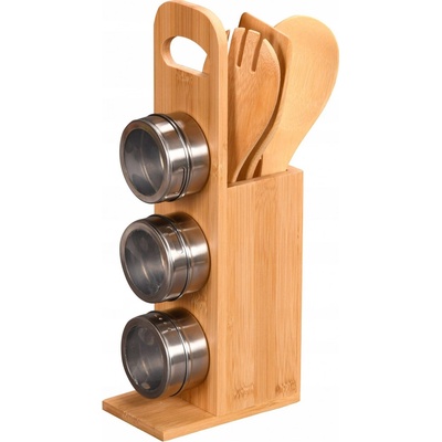 KESPER Stojan na kořenky a kuchyňské náčiní bambus 7ks