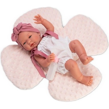 Asi Dolls Кукла Asi Dolls - Бебе Мария, с бял гащеризон и розова възглавница цвете, 43 cm (0367960)