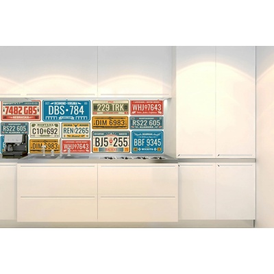 DIMEX KI-180-227 Fototapeta do kuchyne Retro ŠPZ, rozmery 180 x 60 cm