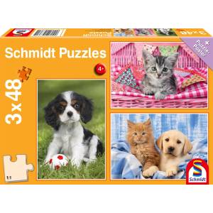 Schmidt Spiele - Puzzle 3x48 My favorite baby pets - 40 - 99 piese