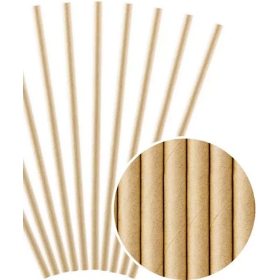 PartyDeco Papierové slamky KRAFT 10 ks