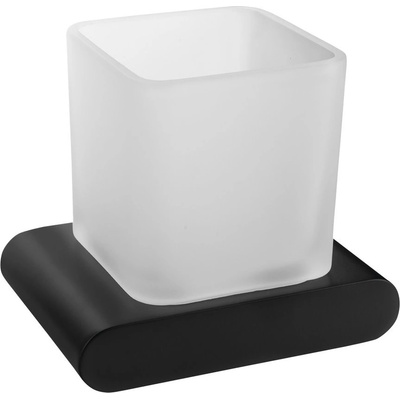 SAPHO FLORI držák kartáčků černá mat/sklo satin RF004/15