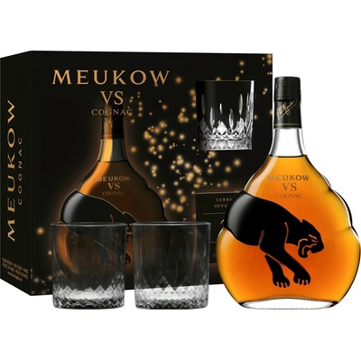 Meukow VS 40% 0,7 l (dárkové balení 2 sklenice)