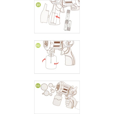 pistole na bubliny se zásobníkem