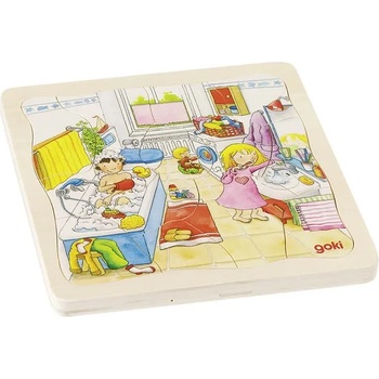 Goki Дървен пъзел Goki - Моят ден (57566)