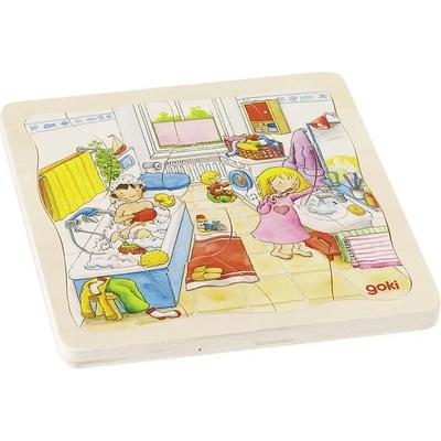 Goki Дървен пъзел Goki - Моят ден (57566)