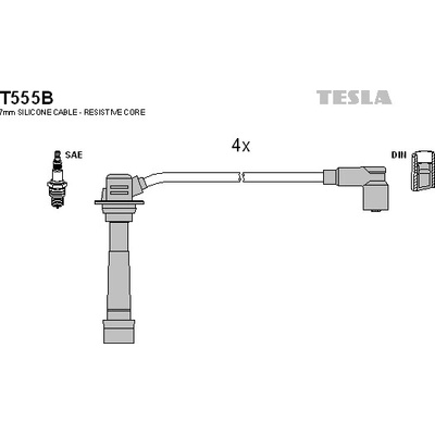 Sada zapaľovacích káblov TESLA T555B