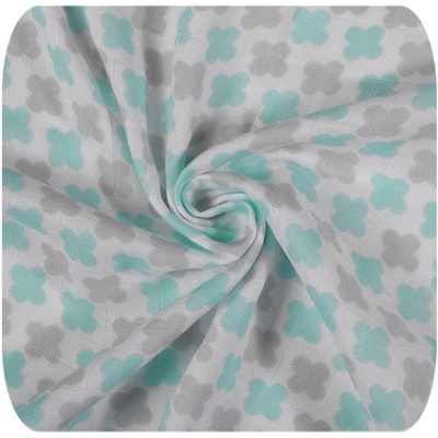 Kikko Bambusové prostěradlo s gumou XKKO BMB Mint Cross 60x120