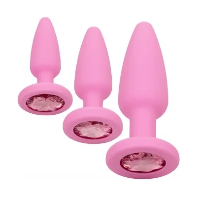 CalExotics Комплект 3 броя анални разширители от силикон с кристал First Time