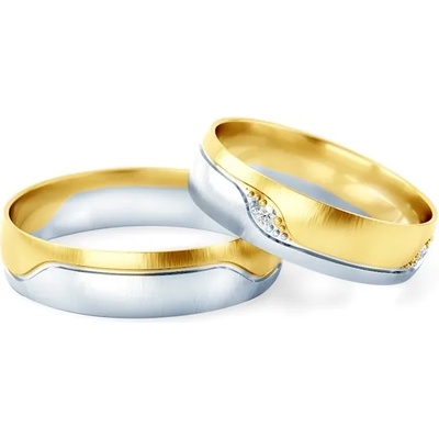 SAVICKI Сватбени халки: двуцветно злато, кръгли. 4.5 мм