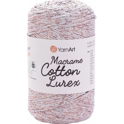Yarn Art Macrame Cotton Lurex 727 světle šedá s měděnou nitkou