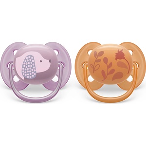 Philips залъгалки - Ultra Soft със стерилизаторна кутия 6-18 м - куче/цвете