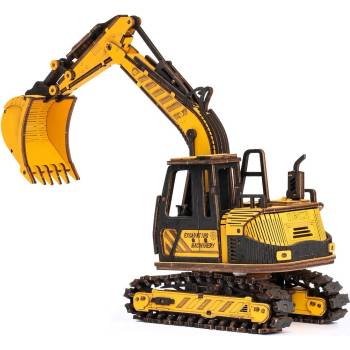 Image 1 of Robotime Дървен 3D пъзел Robo Time от 395 части - Багер (TG508K)