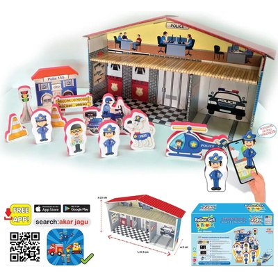 Jagu Комплект говорещи играчки Jagu - Полицейски участък и къща, 12 части (91-471)