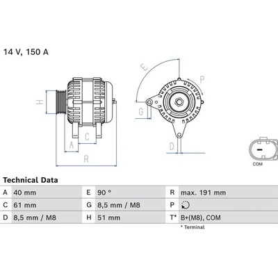 BOSCH 0 986 085 020 generátor (0986085020)