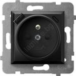 OSPEL - Домашен контакт без рамка 230V + 1xUSB-A + 1xUSB-C ARIA черен (OE0030)