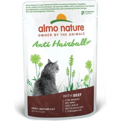 Almo Nature Holistic Anti-Hairball kapsička hovädzie 70 g