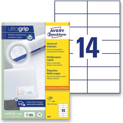 Avery Zweckform 3653 univerzální etikety 105,0 x 42,3 mm 1400 etiket bílé