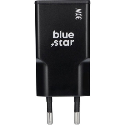 Blue Star Зарядно 220V Blue Star Slim GaN, 2x USB-C, QC4.0, PD, 3A, 30W, TFK-SC-30WCC, черен (TFK-SC-30WCC)