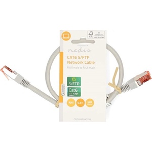 Nedis CCGL85220GY05 UTP / FTP Cat6 пач кабел, RJ45 с позлатени контакти, 10/100/1000 Mbit/s, дължина 0, 5 m (CCGL85220GY05)