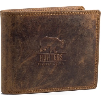 Hunters Premium peněženka pánská kožená hnědá na šířku 303