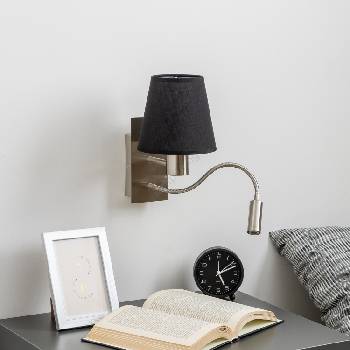 Brilagi - LED Аплик NUBILA 1xE27/25W/230V + LED/3W хром/черен (BG1556A)