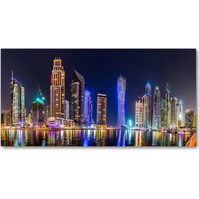 Foto obraz fotografie na skle nočné Dubai 100x50 cm
