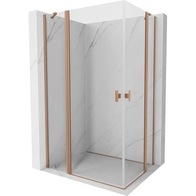 Mexen Mist Duo душ кабина с отваряща се врата 110 x 70 см, прозрачна, четкана мед - 8A4-110-070-65-00 (8A4-110-070-65-00)